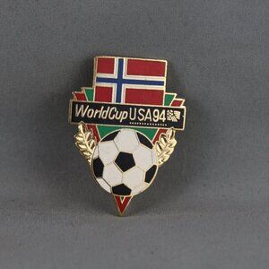 Team Norway Soccer Pin - 1994 World Cup by Peter David - Flag and Ball